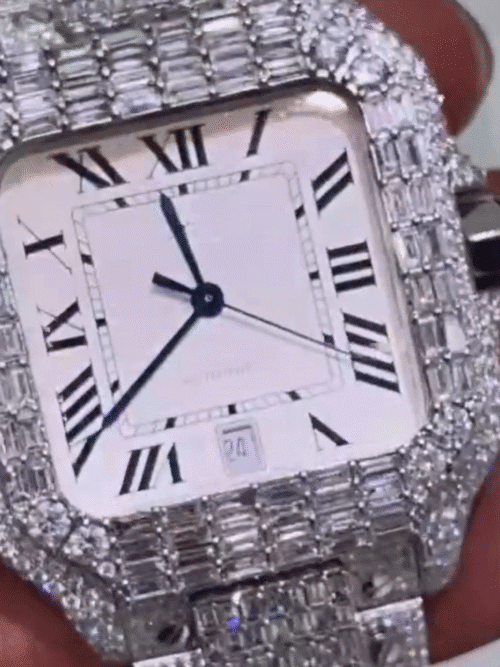 MEN'S ICED OUT WATCH | 44MM | 14K WHITE GOLD PLATED