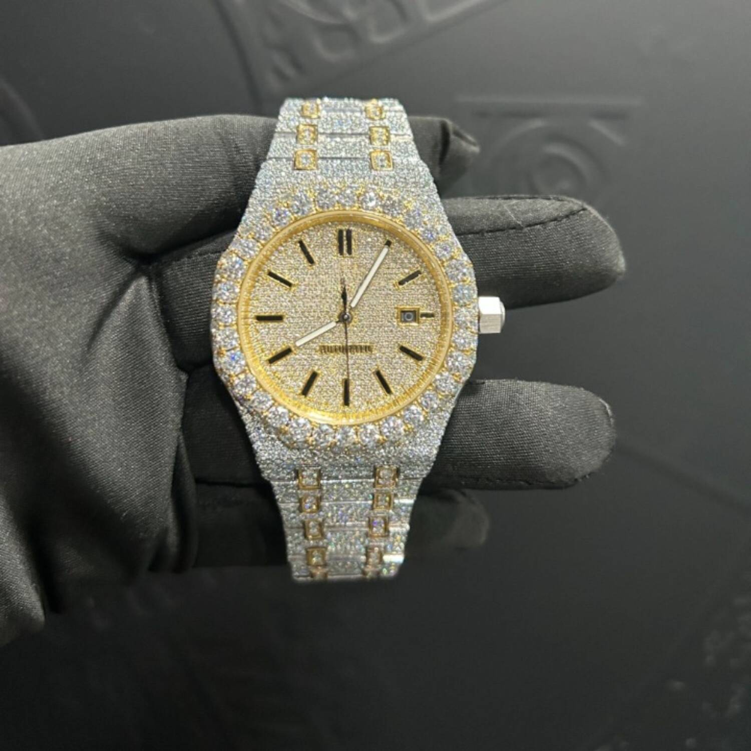Moissanite Diamond Watch In Unique Style Fully Iced Out Watch Custom - Image 2