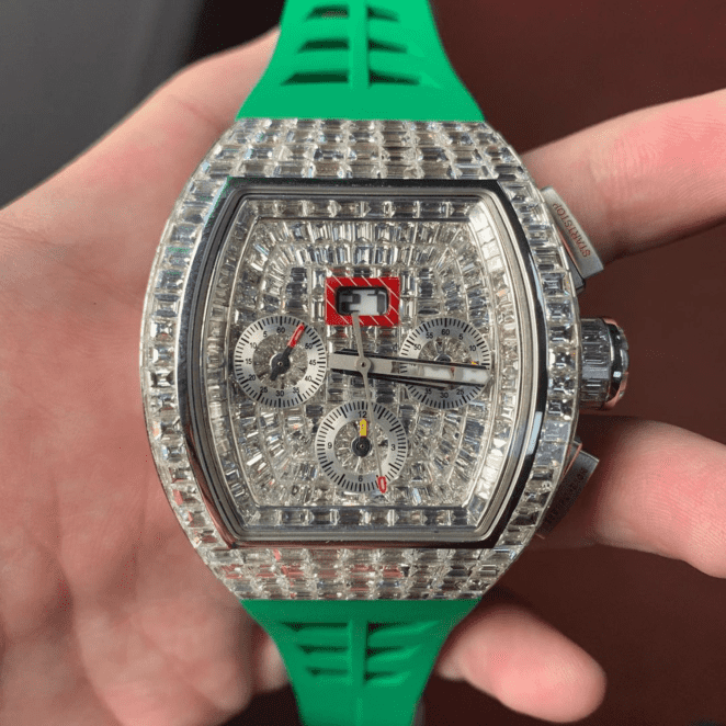 Men’s Moissanite Iced Out Watch with Flexible Silicone Band