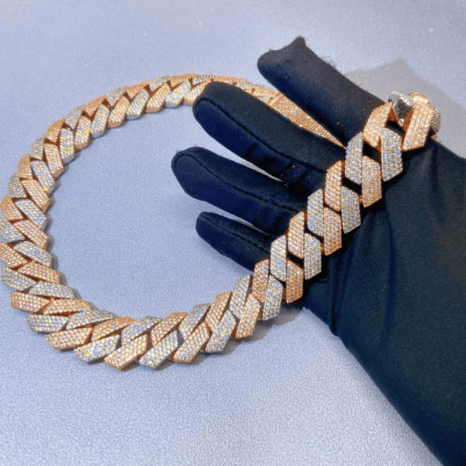 22mm Mens Moissanite Cuban Link Chain