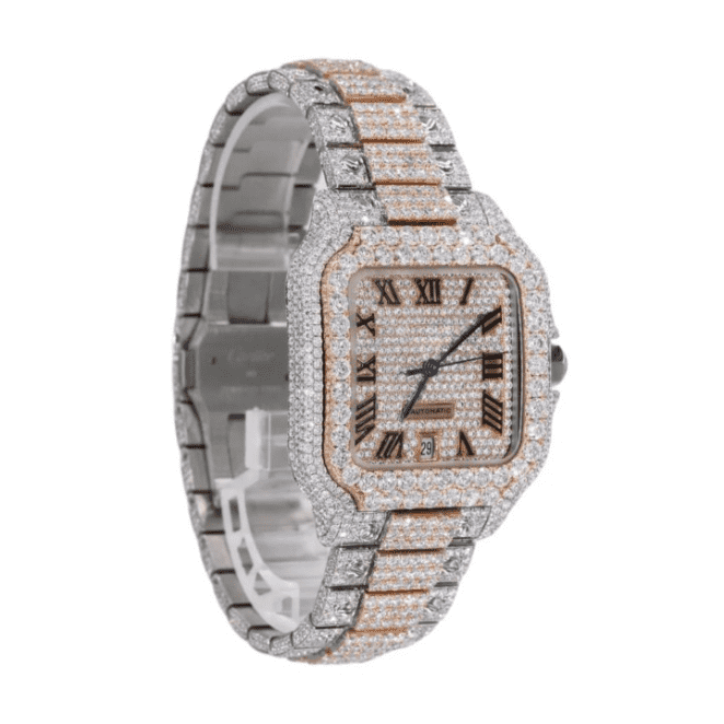 Royale Bust Down Iced Out Watches, Moissanite Watches