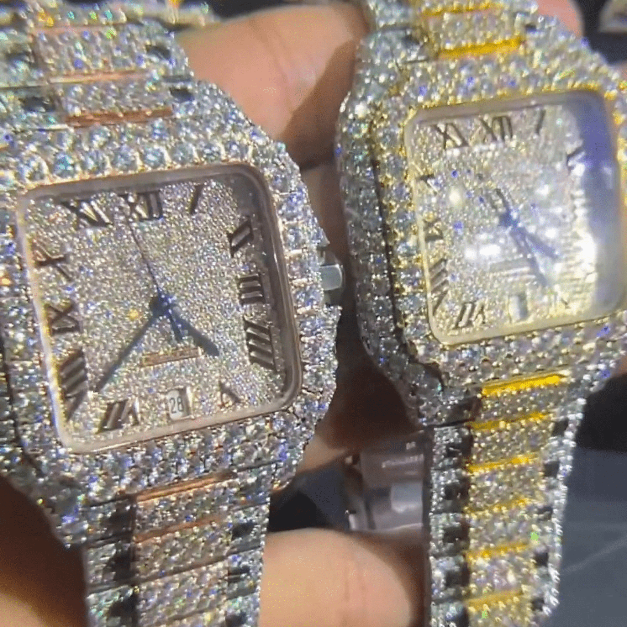 Stainless Steel Iced Out VVS Moissanite Watch For Wedding - Image 4