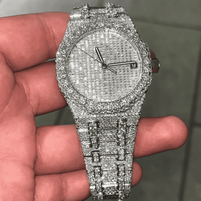 Iced Out Stainless Steel Hip Hop VVS Moissanite Watch