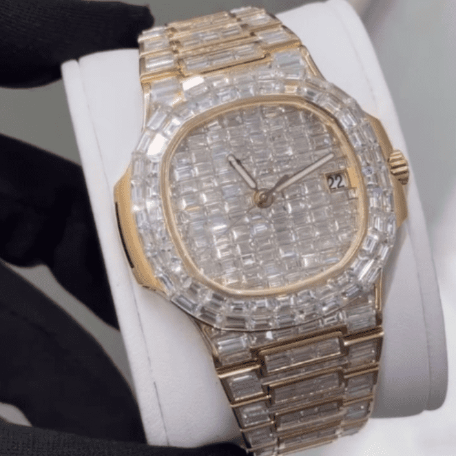 Moissanite Watches Fully Iced with Classic Round Dial for Men & Women