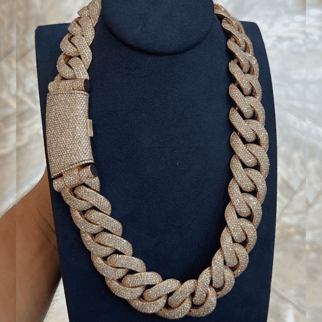 22mm Mens Silver Cuban Link Chain