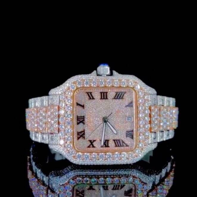 Moissanite Iced Out Stainless Steel Men’s Watch