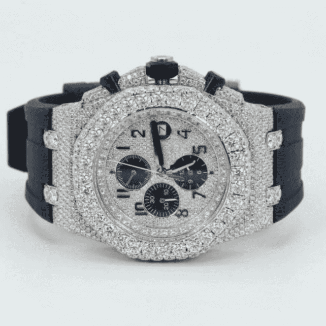 Classic Shine Bust Down Iced Out Watches, Moissanite Watches