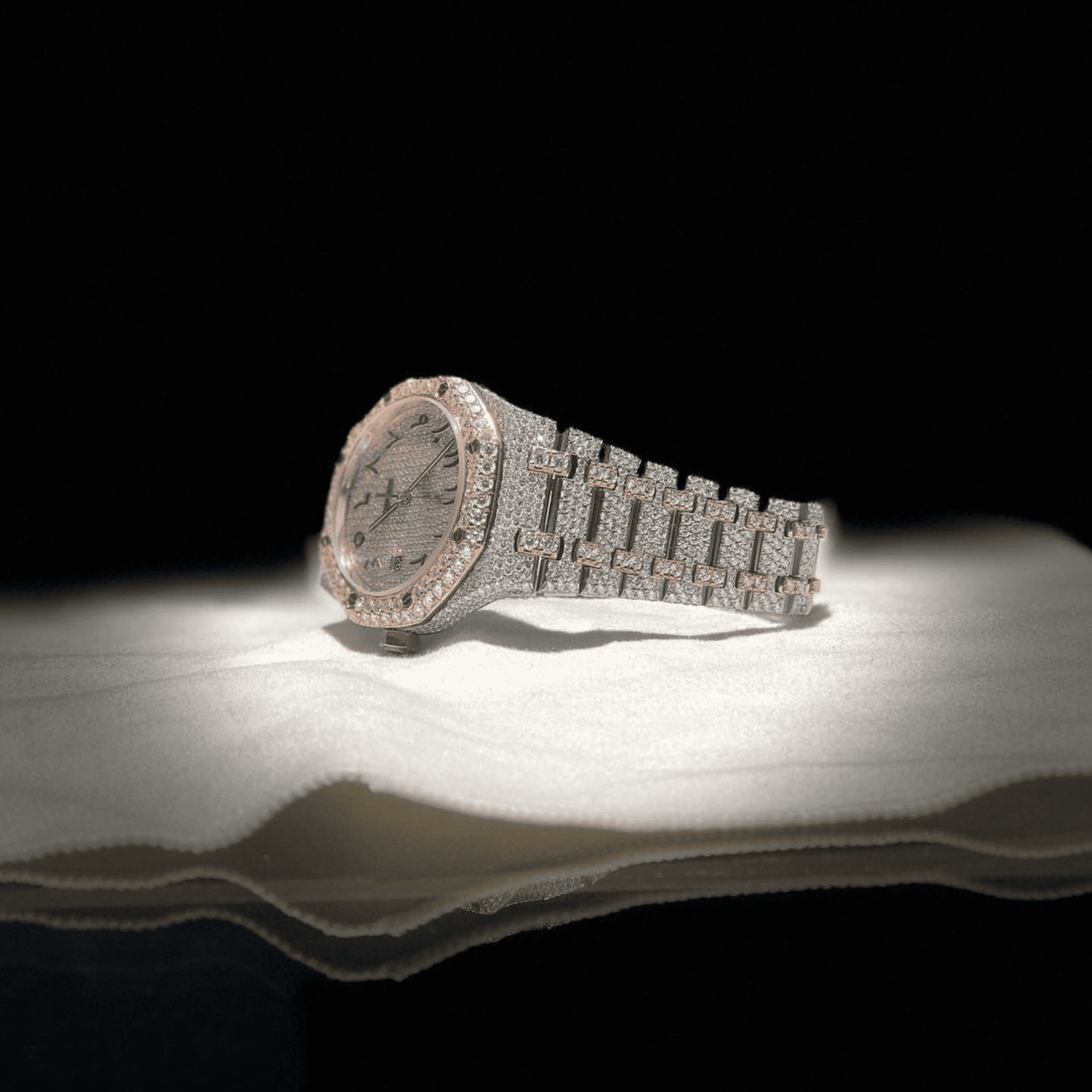 Men’s Bust Down Moissanite Watch Iced Out Style