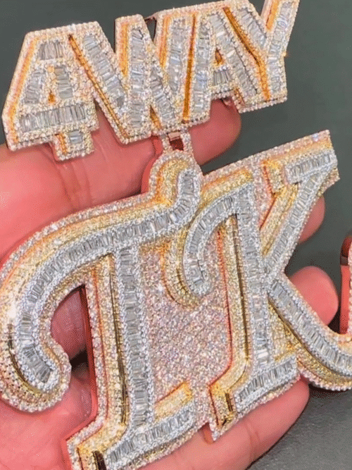 Iced Out Pendants in 925 Silver Material, Crafted with VVS Moissanite Diamonds