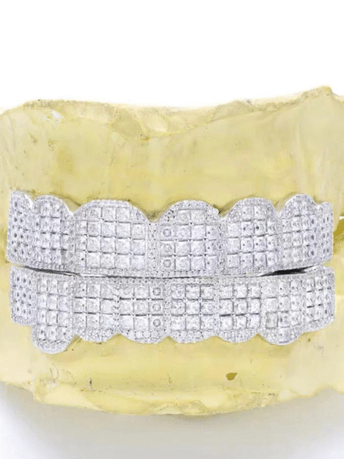 925 Silver VVS Moissanite Iced Out Teeth Grillz