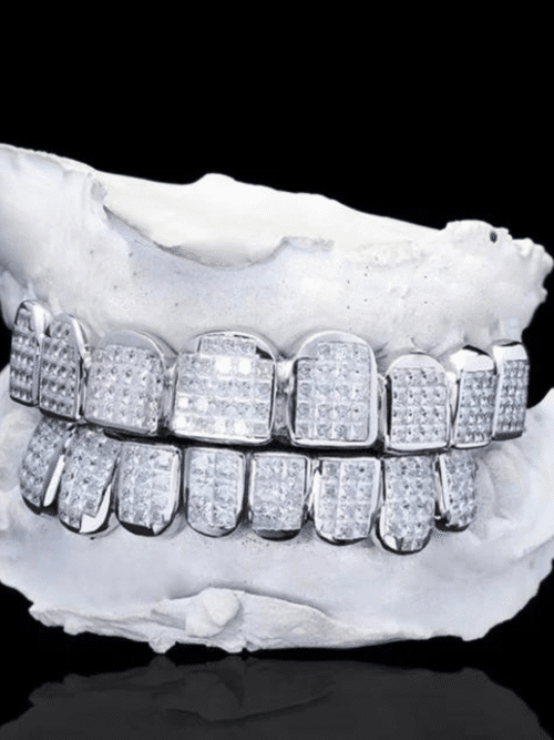 925 Silver VVS Moissanite Iced Out Teeth Grillz