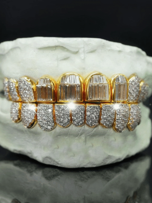 925 Silver VVS Moissanite Iced Out Teeth Grillz