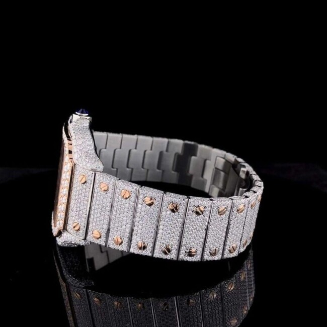 Diamond Moissanite watch - full iced out skeleton - Image 3