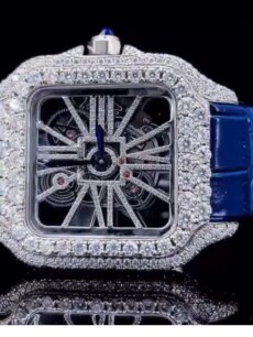 MOISSANITE ICED OUT SILICONE BAND WATCH | MOISSANITE WATCH VENDOR