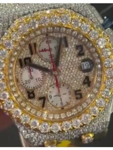 Diamond Moissanite Iced Out Skeleton Watch | Full Sparkle Design