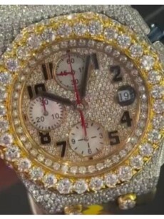 Diamond Moissanite Iced Out Skeleton Watch | Full Sparkle Design