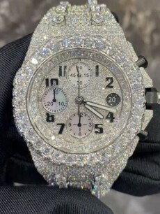 Iced Out Bust Down Moissanite Watch for Stylish Look