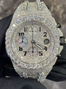Iced Out Bust Down Moissanite Watch for Stylish Look