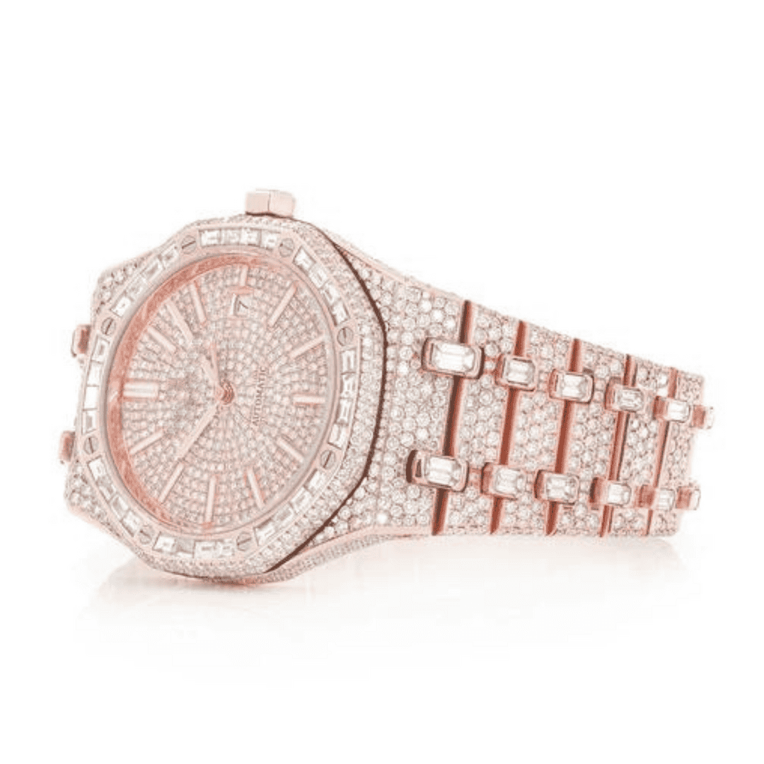Moissanite Diamond Iced Out Bust Down Watch custom OEM 1 Moissanite Diamond Iced Out Bust Down Watch custom OEM