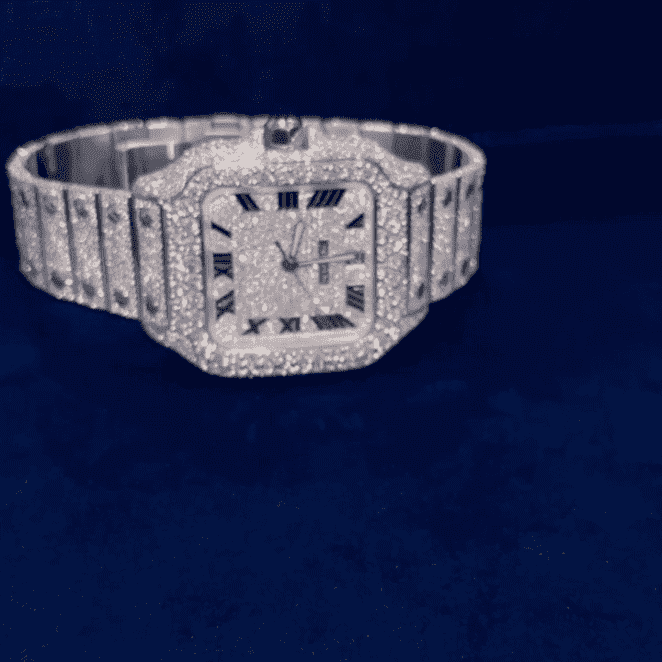 Iconic Roman Number Hip Hop Iced Out Moissanite Watch 1 Iconic Roman Number Hip Hop Iced Out Moissanite Watch