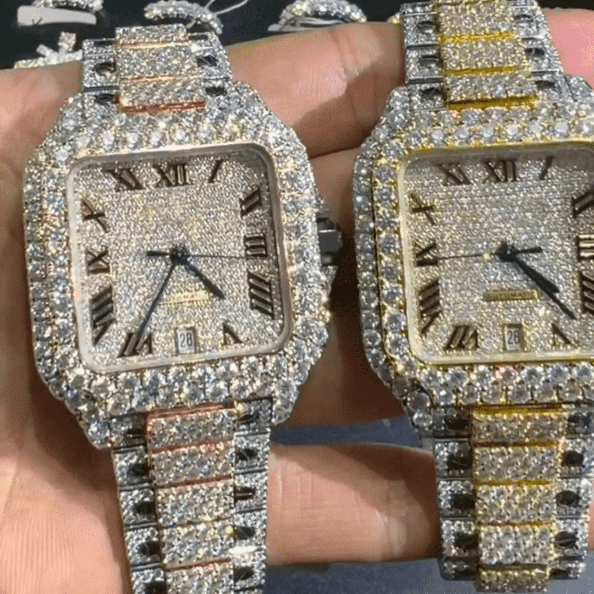 Stainless Steel Iced Out VVS Moissanite Watch For Wedding 1 Stainless Steel Iced Out VVS Moissanite Watch For Wedding