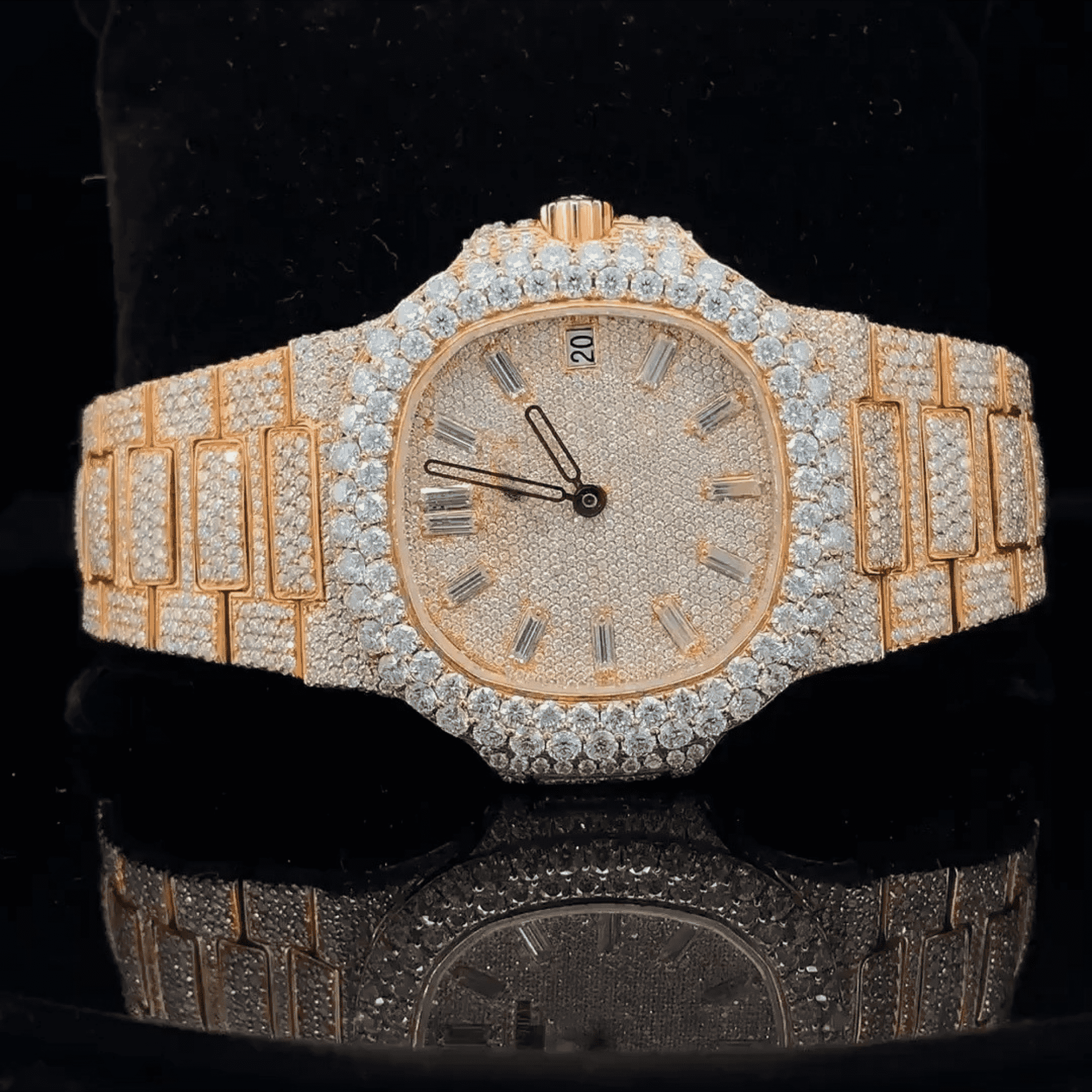 Luxury Iced Out VVS Moissanite Chronograph Watch 1 Luxury Iced Out VVS Moissanite Chronograph Watch
