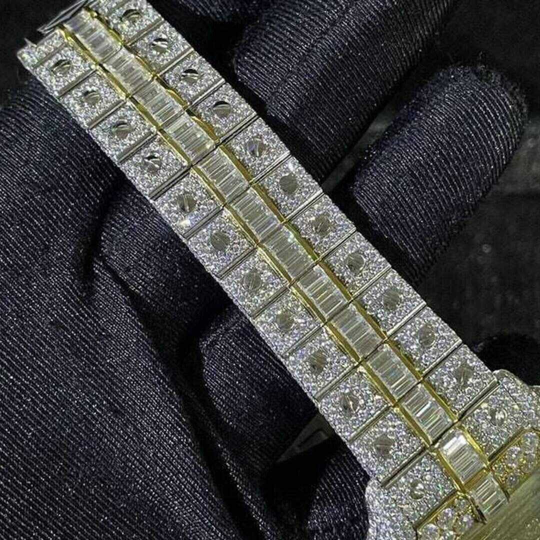 Bust down Moissanite Steel VVS Iced Out Watch 5 Bust down Moissanite Steel VVS Iced Out Watch - Image 5