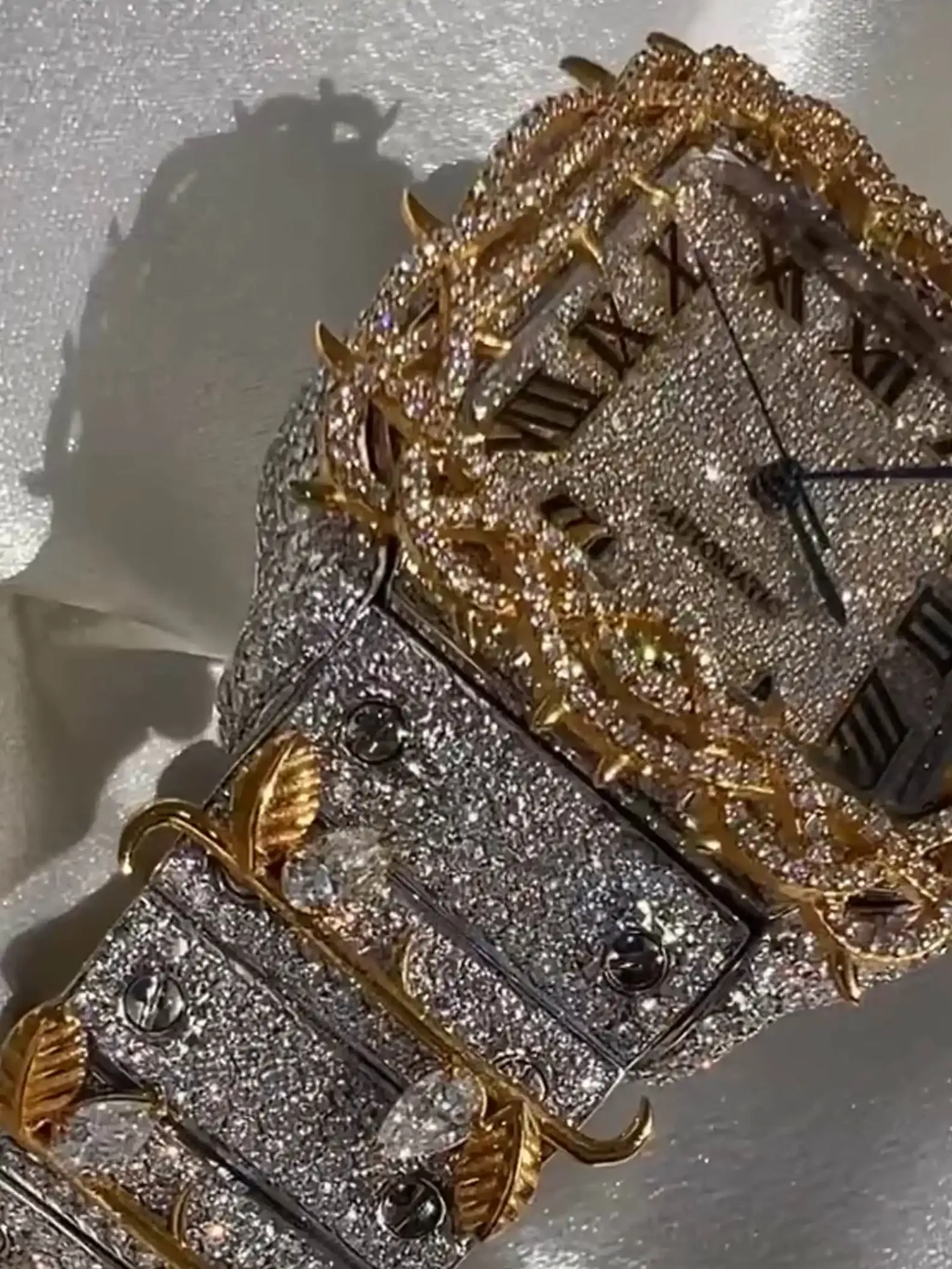 Custom Iced-Out Crown of Thorns Watch 2 Custom Iced-Out Crown of Thorns Watch - Image 2