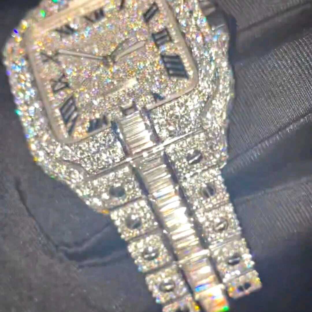 Street Royalty Bust Down Watch VVS Moissanite Diamond Iced 5 Street Royalty Bust Down Watch VVS Moissanite Diamond Iced - Image 5