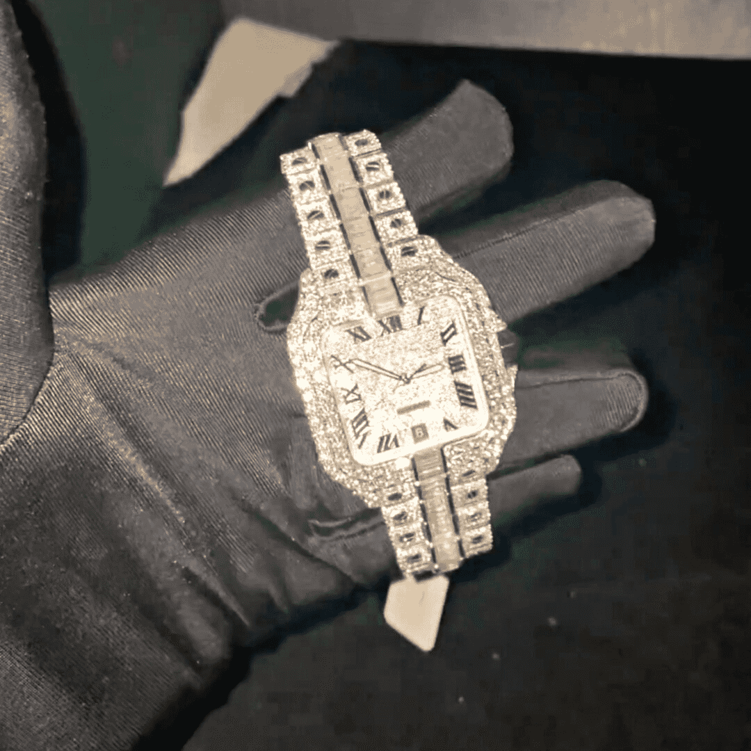 Street Royalty Bust Down Watch VVS Moissanite Diamond Iced 3 Street Royalty Bust Down Watch VVS Moissanite Diamond Iced - Image 3