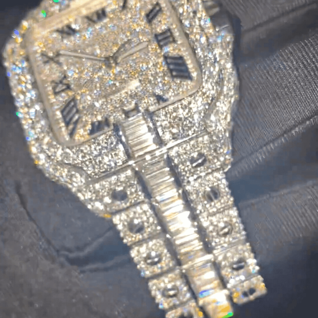 Street Royalty Bust Down Watch VVS Moissanite Diamond Iced 2 Street Royalty Bust Down Watch VVS Moissanite Diamond Iced - Image 2