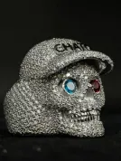 IcedJewelz Custom VVS1 Moissanite "Chato Skull" Statement Ring