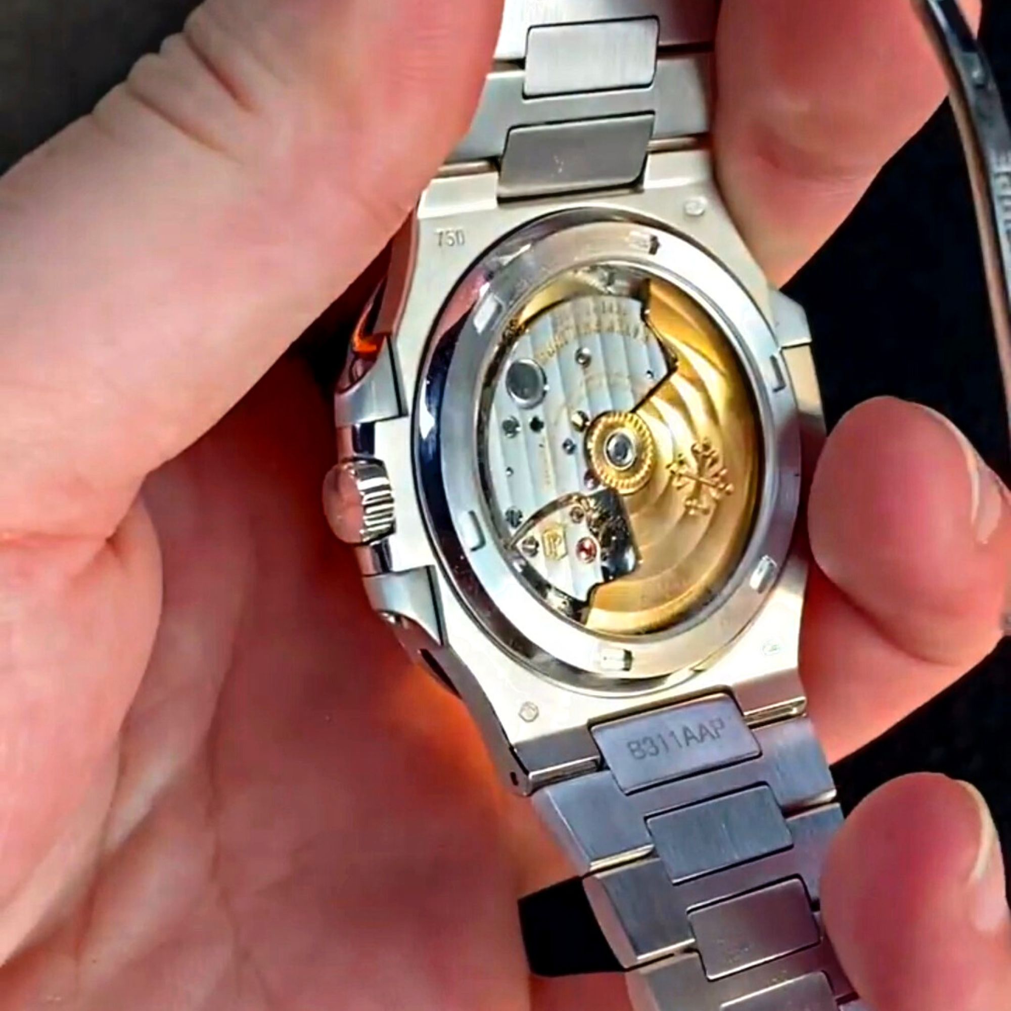 MEN'S ICED OUT WATCH 44MM | 14K WHITE GOLD PLATED ICED OUT WATCH - Image 5