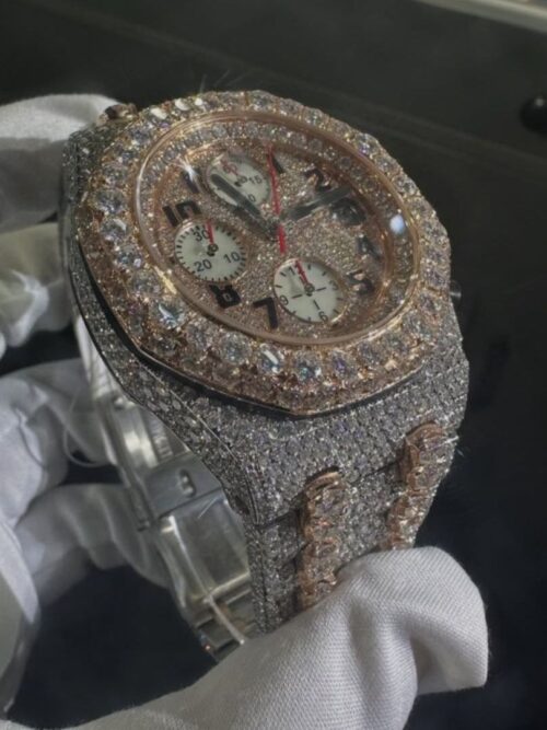 Diamond Moissanite watch - full iced out skeleton