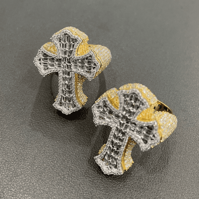 925 Silver Iced Out Rings, Adorned with VVS Moissanite Diamond, Hip Hop Rings