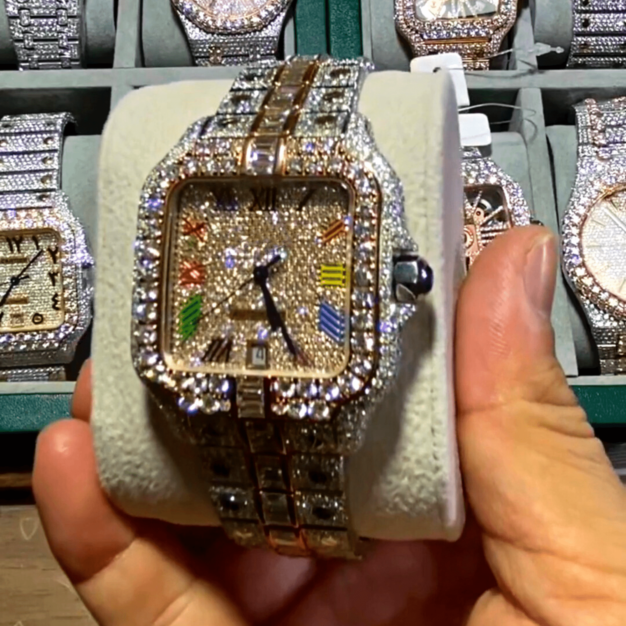 Men’s Moissanite Watches with Stainless Steel Band - Image 4