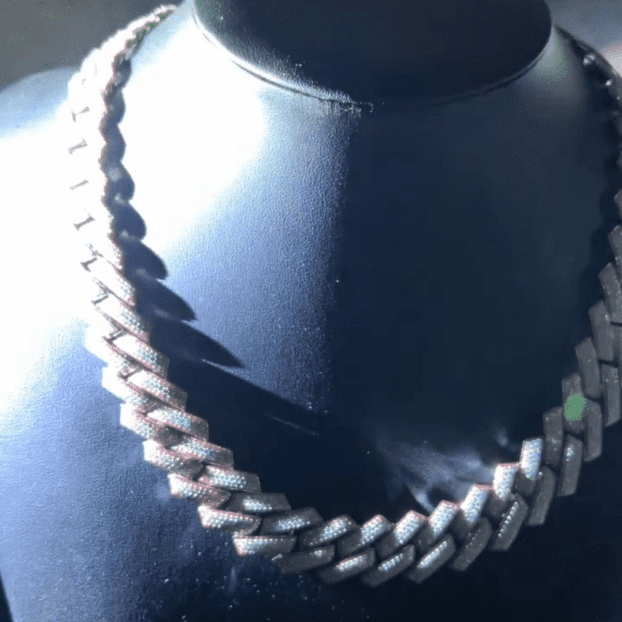 18mm Men’s Moissanite Chains Silver Diamond Iced Out Cuban Link