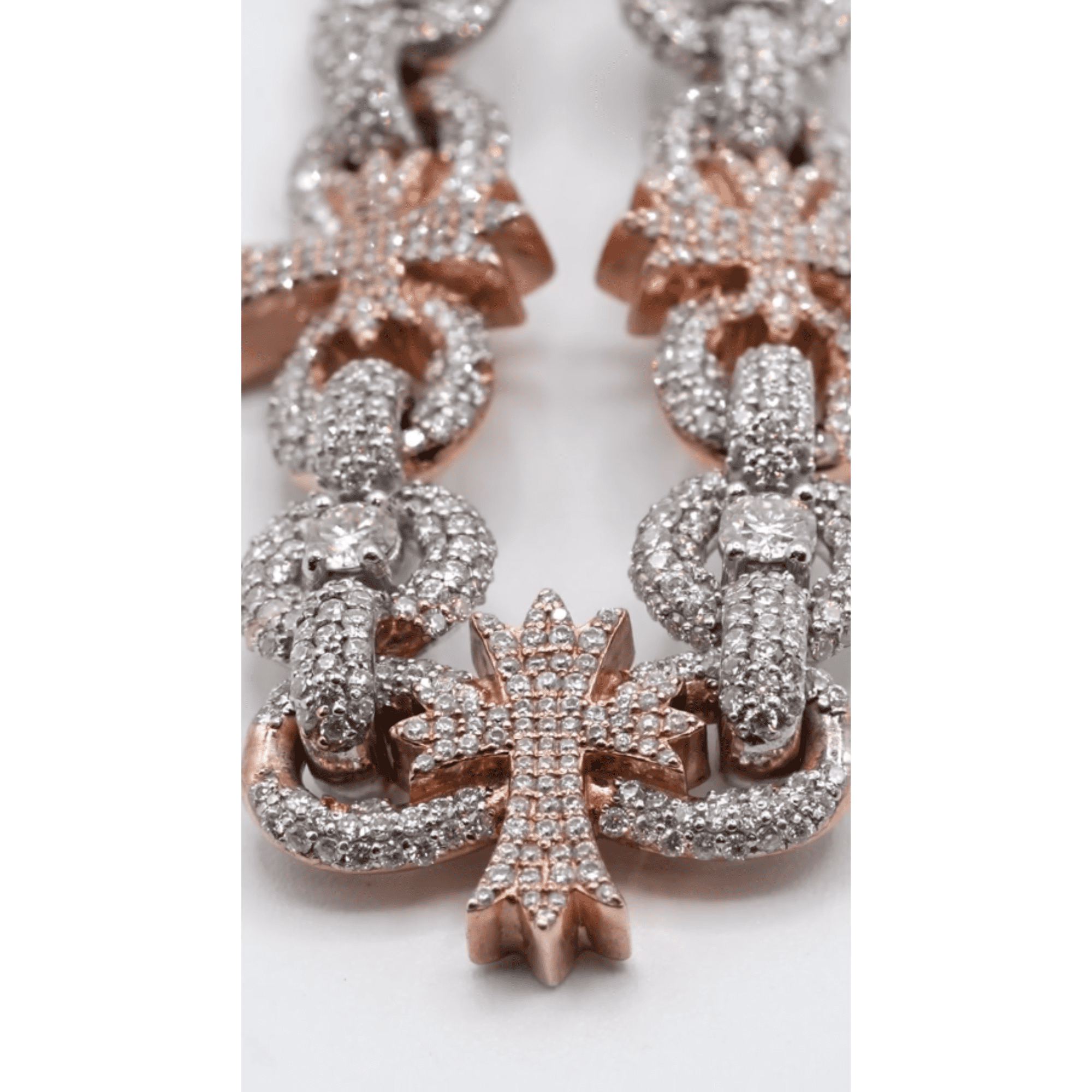 20mm Mens Silver Cuban Link Chain Moissanite