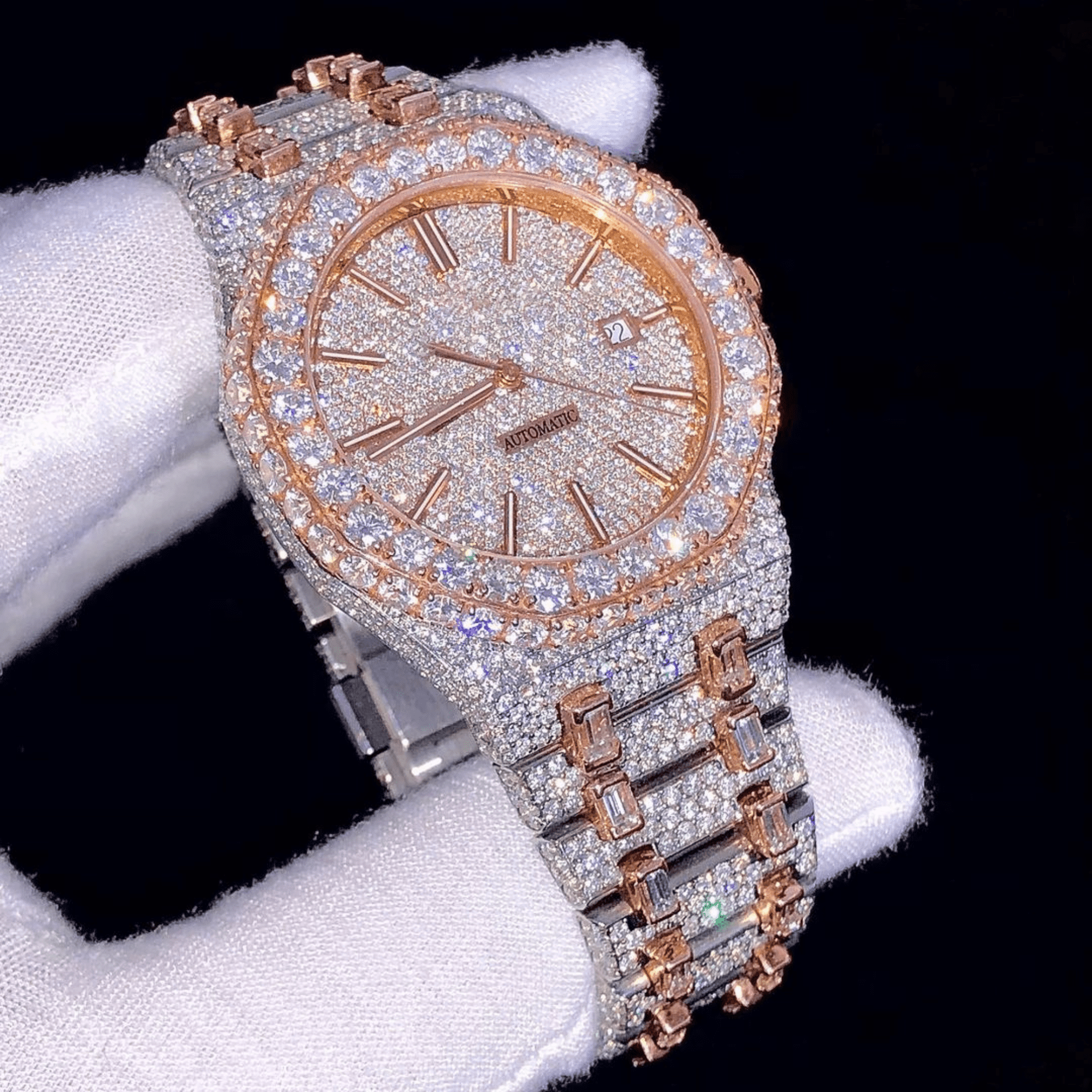Stainless Steel Iced Out VVS Moissanite Watch for Women