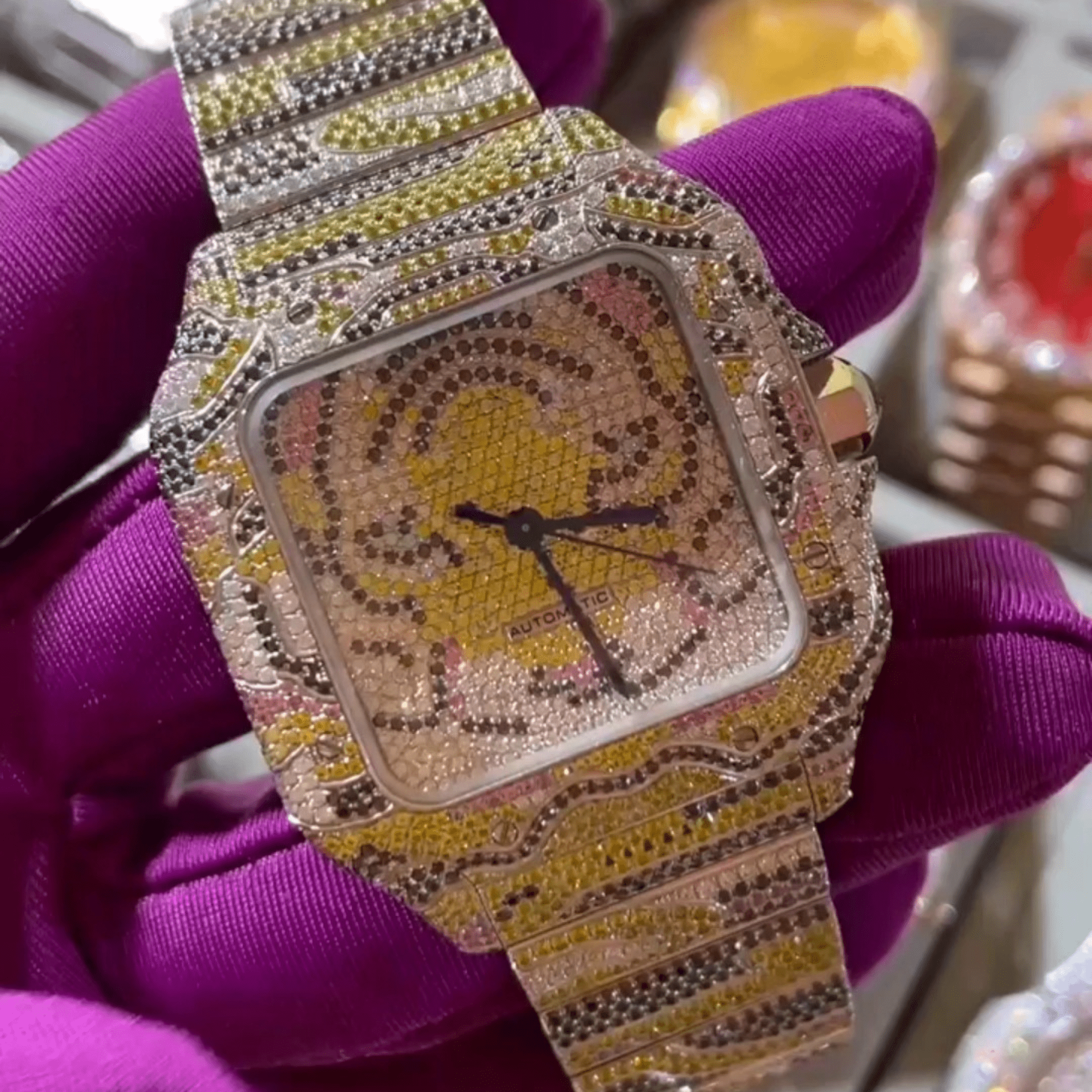 Shine Bright Bust Down Moissanite Watch Iced Out