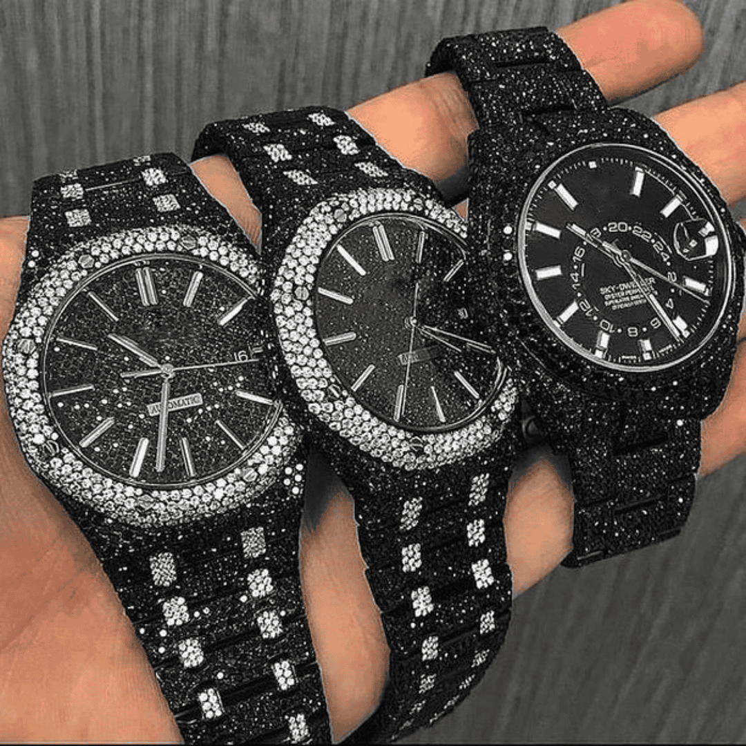 Bust Down Moissanite Watch Iced Out & Maximum Sparkle