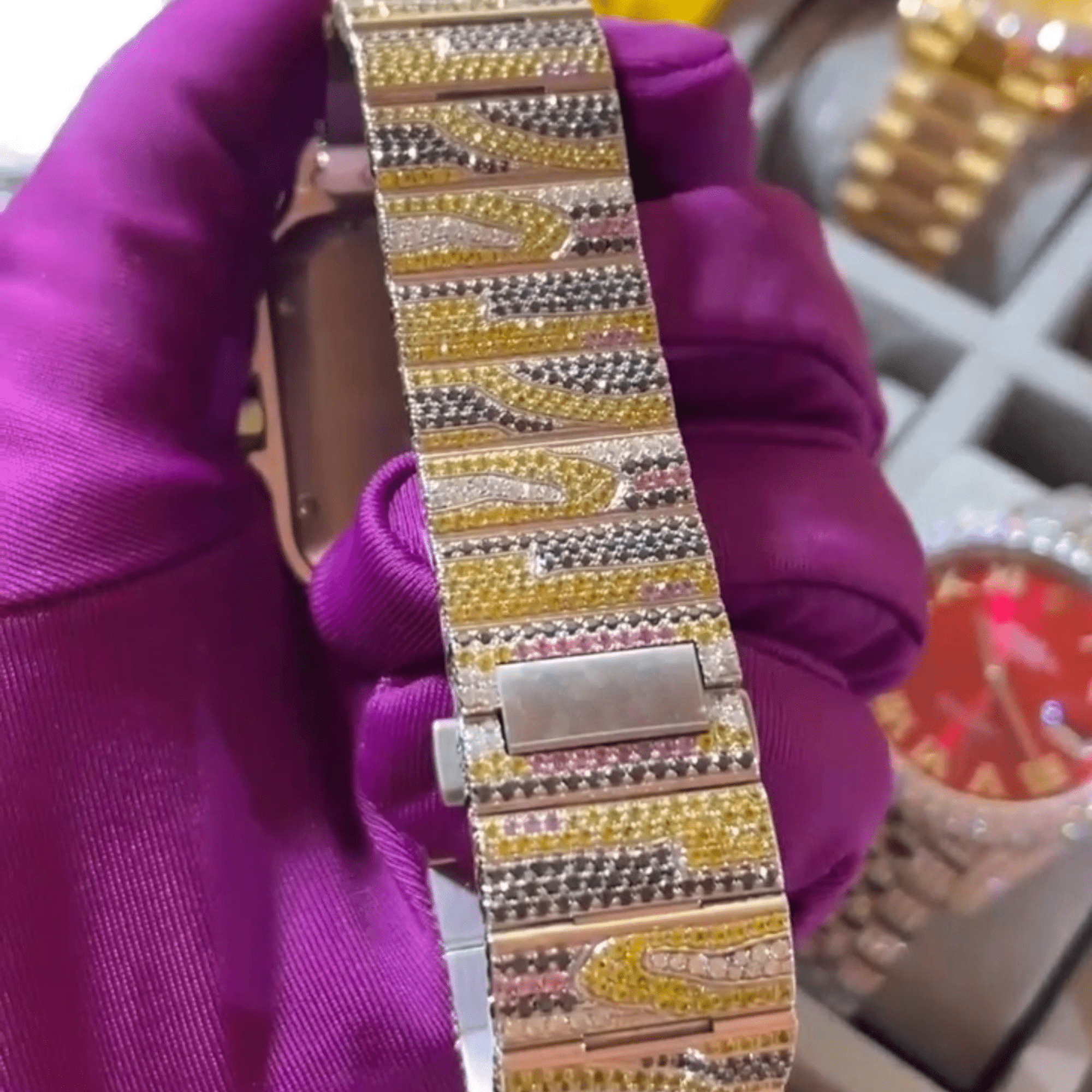 Shine Bright Bust Down Moissanite Watch Iced Out - Image 3