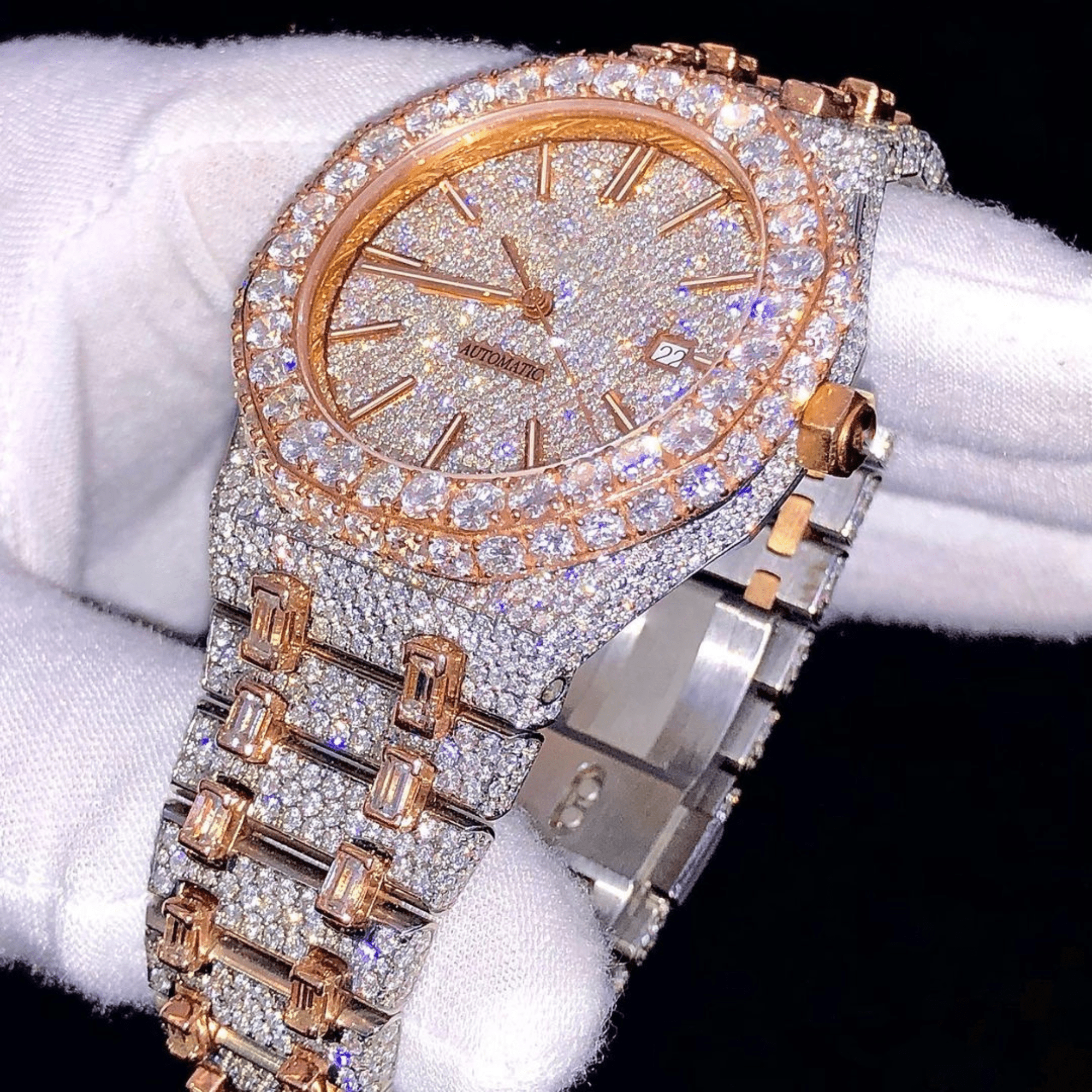 Stainless Steel Iced Out VVS Moissanite Watch for Women - Image 2