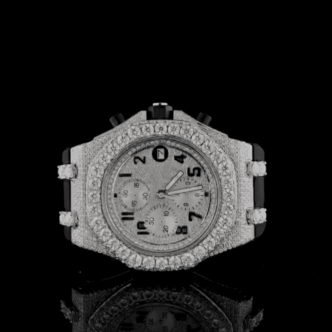 Fully Iced Bust Down Moissanite Watch For Drip - Image 2