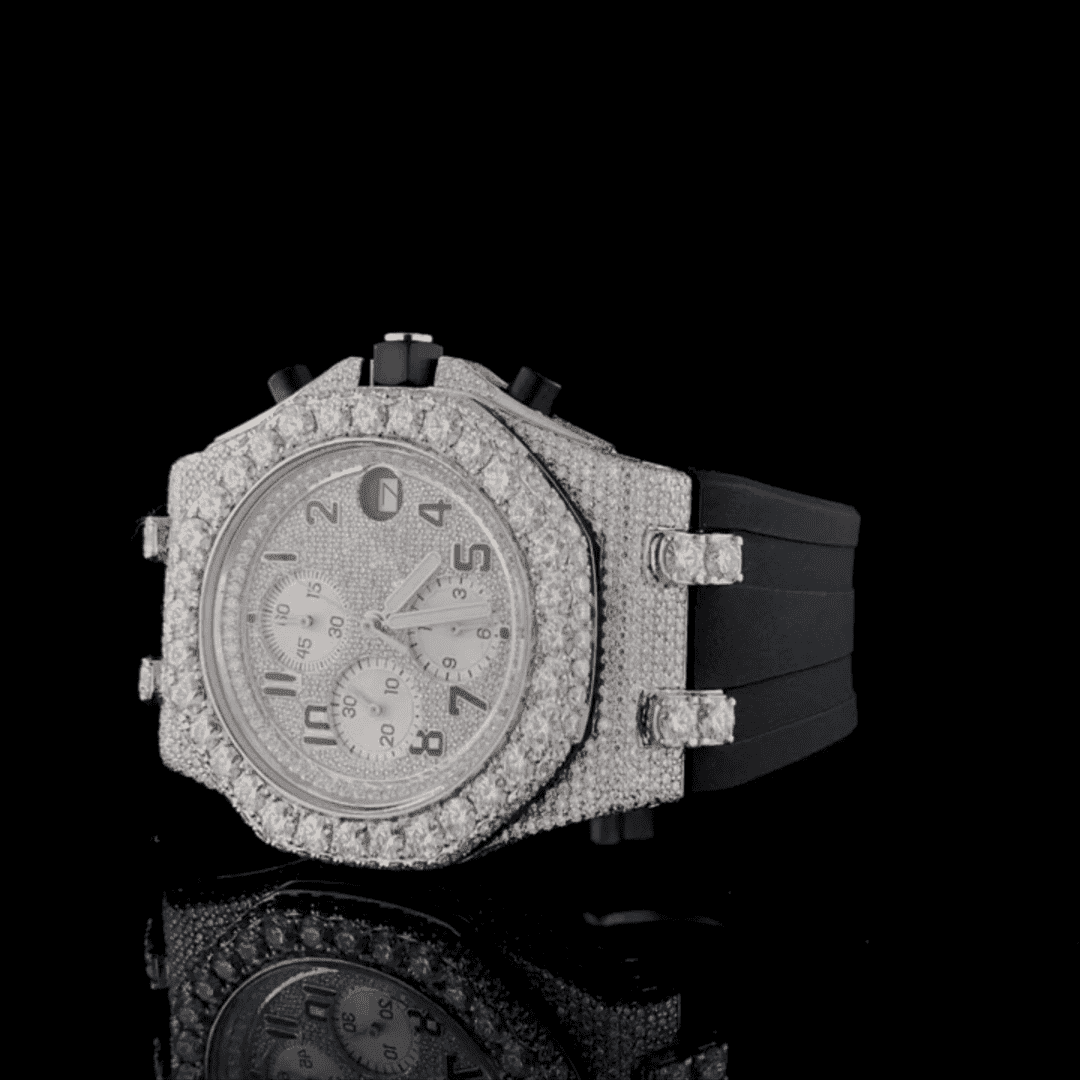 Fully Iced Bust Down Moissanite Watch For Drip - Image 4