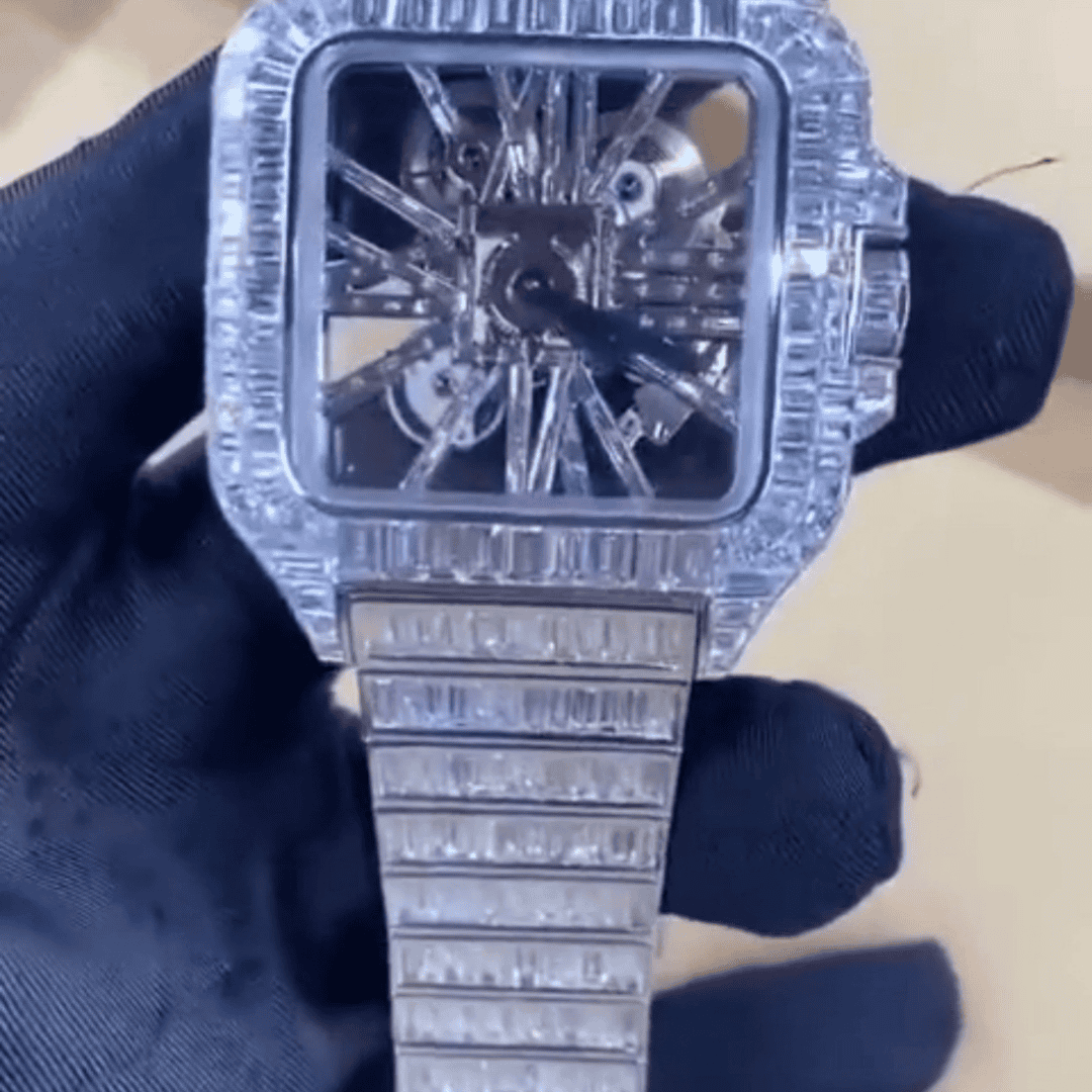 Iced Out Moissanite Watch For Men - Image 4
