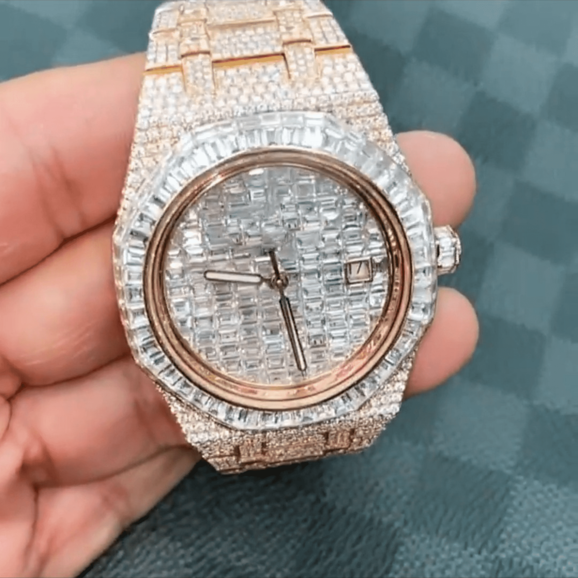 Stainless Steel Iced Out VVS Moissanite Men's Watch - Image 3