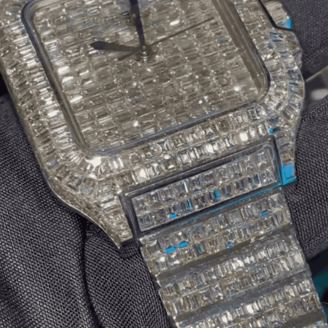 Stainless Steel Hip Hop Luxury Moissanite Watch - Image 4