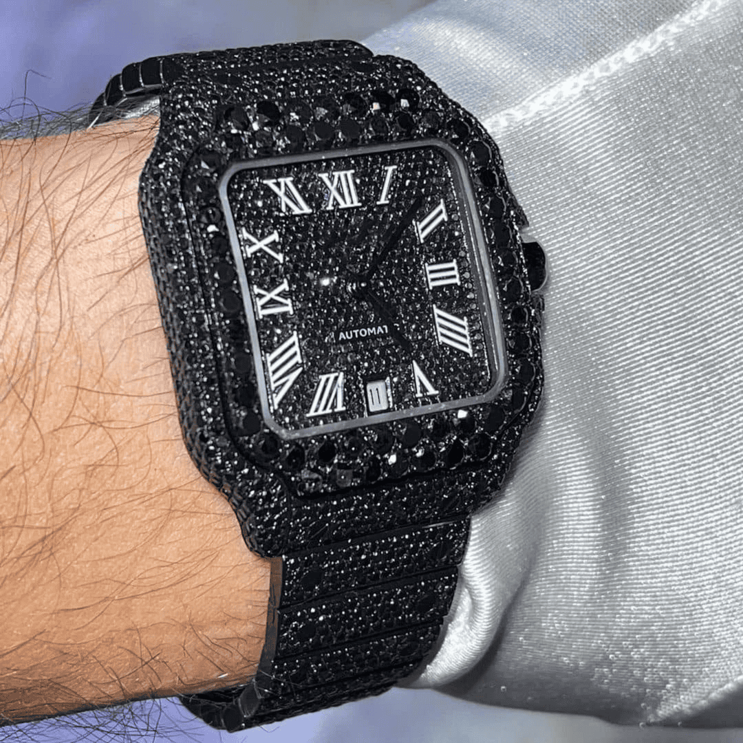 Men's Stainless Steel VVS Moissanite Fully Iced Watch - Image 4