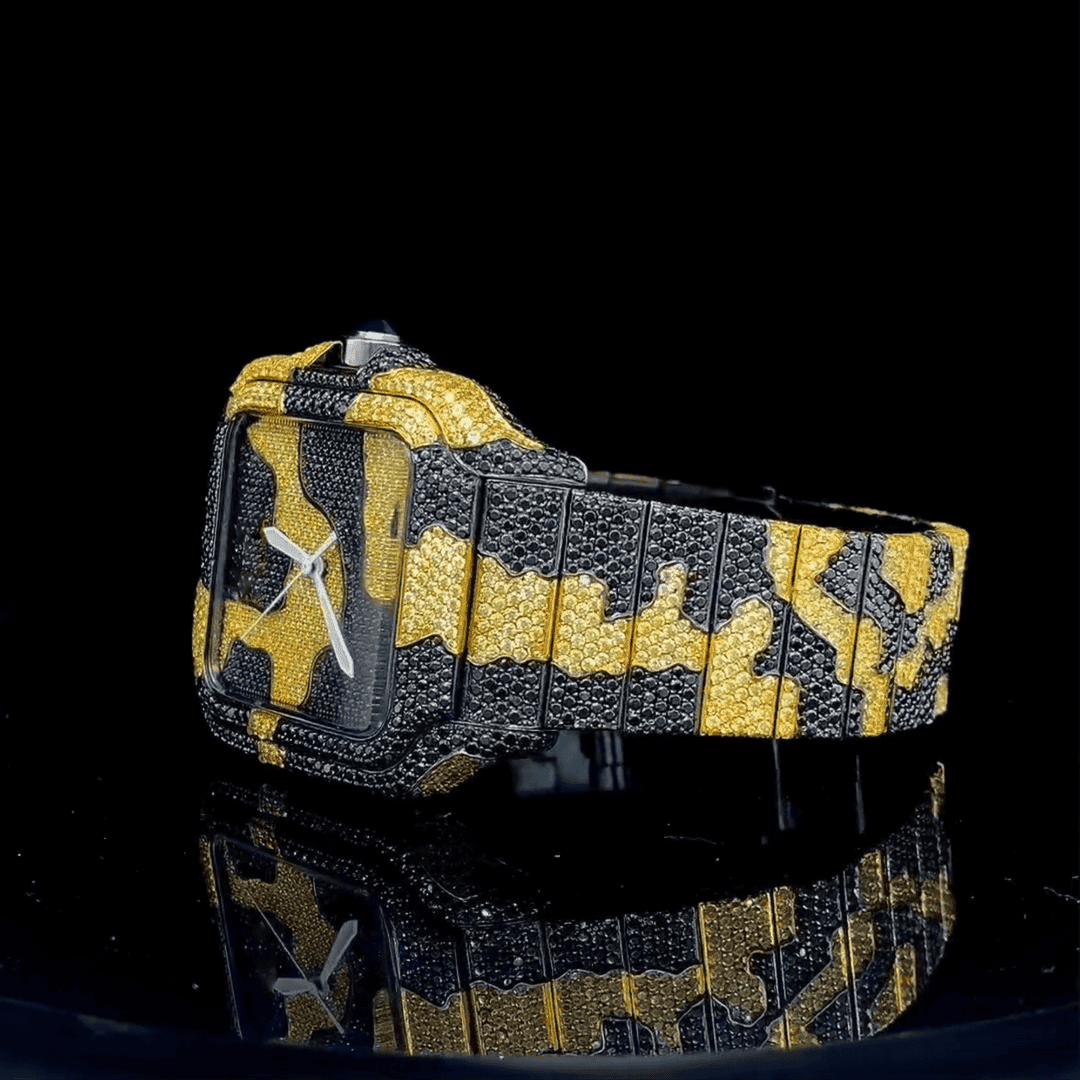 Men’s Stainless Steel Bust Down VVS Moissanite Watch - Image 6